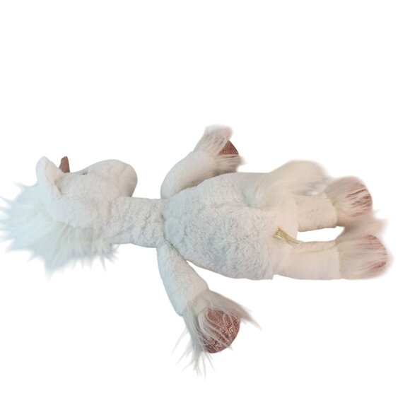 Inter-American White Unicorn Plush 16" Pink Sparkle Hooves Horn Stuffed Animal - Picture 4 of 7